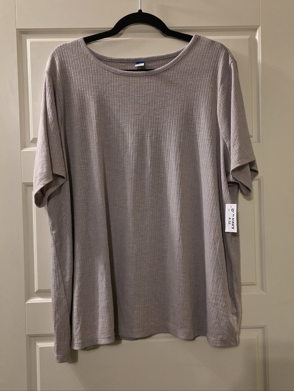 Casual Ribbed Short Sleeve Shirt - XXL